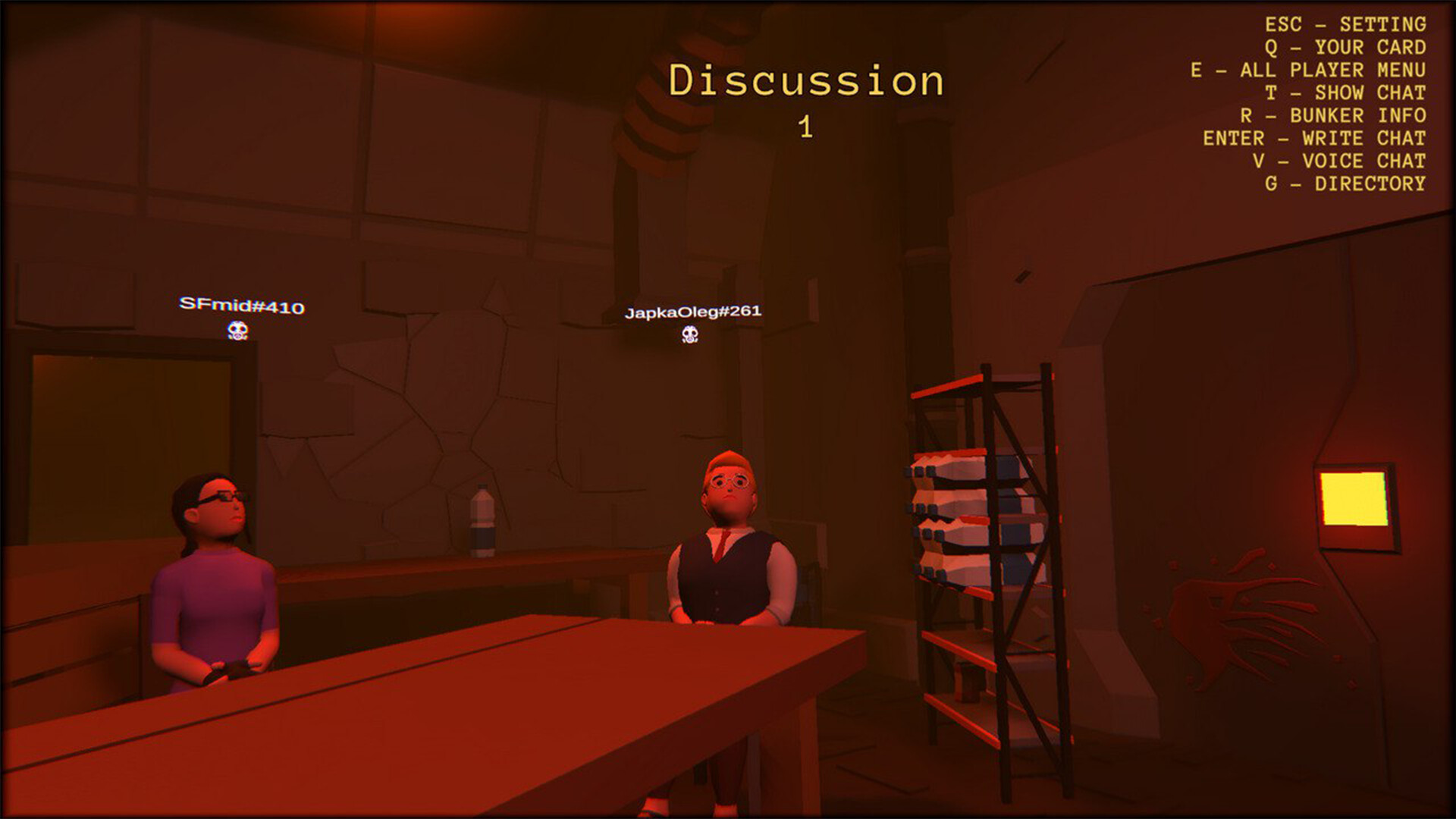 Players meet around a table during a Bunker KYS discussion