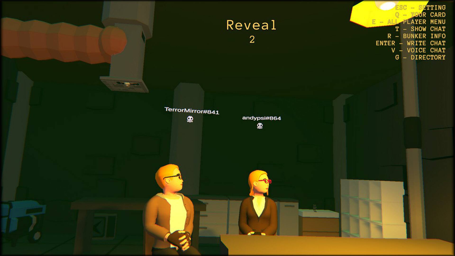 Two bunker survivors during the reveal phase