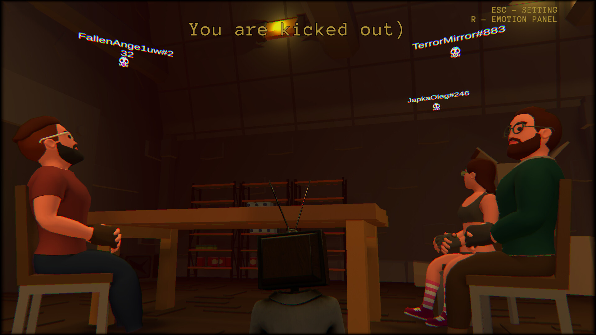 A player faces the result of a bunker vote